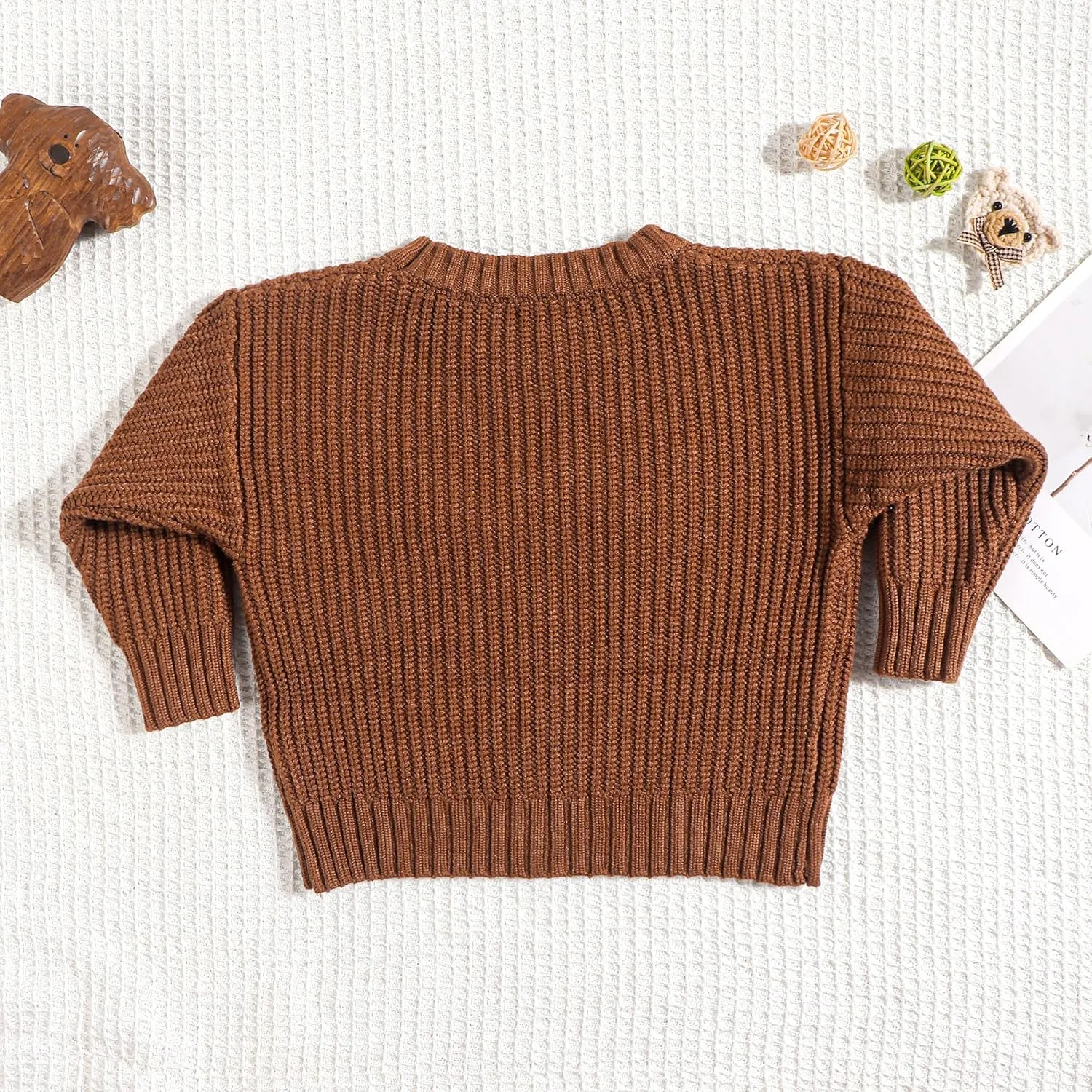 1st First Birthday Outfit Girl Boy One Sweater Embroidery Knit Pullover Fall Winter Clothes with Baby Gift Bag
