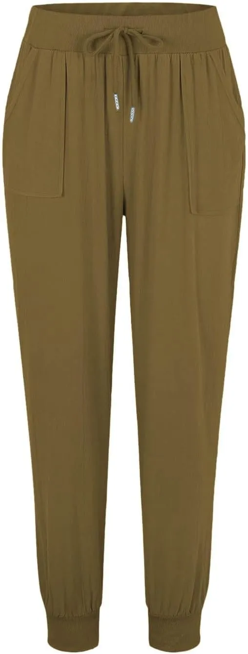 2025 Linen Pants for Women, Plus Size Trendy Solid Color Spring Summer Gauze Casual Elastic Waist Comfy Soft Trousers