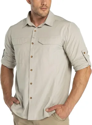 33,000ft Men's Long Sleeve Hiking Shirts Lightweight Quick Dry Sun Protection UV UPF 50 Fishing Shirt Outdoor Safari Travel
