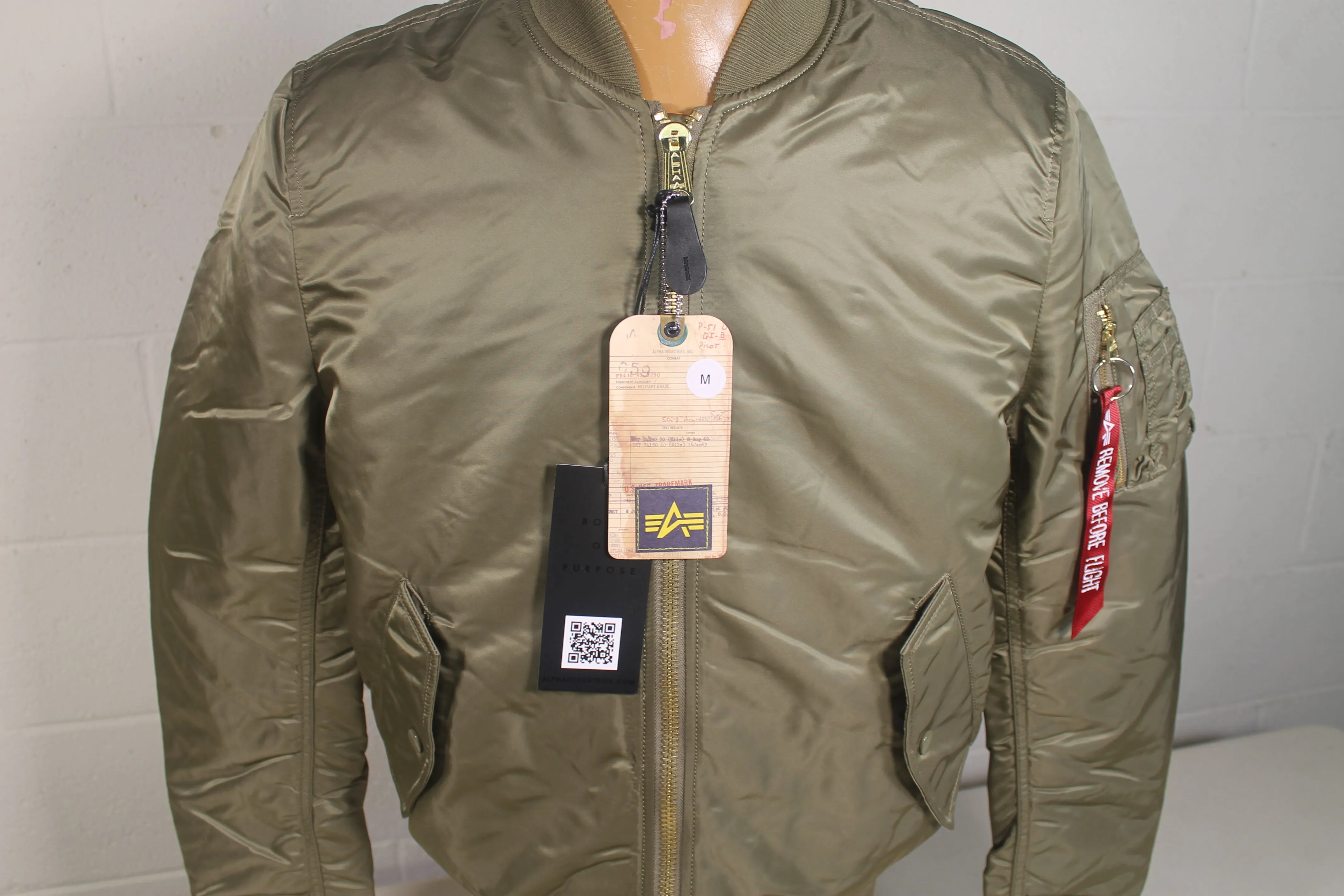 Alpha Industries MA-1 Flight Jacket Slim Fit Vintage Olive