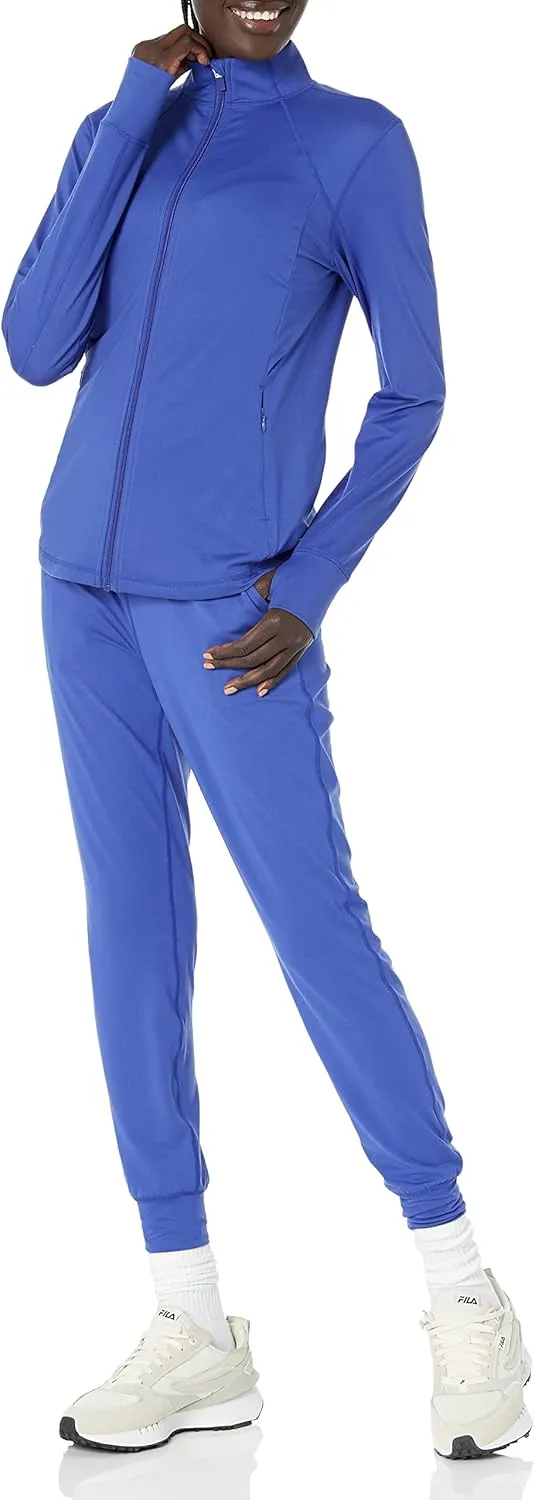 Amazon Essentials Women's Fleece Full-Zip Jacket - Brushed Tech Stretch (Available in Plus Size)
