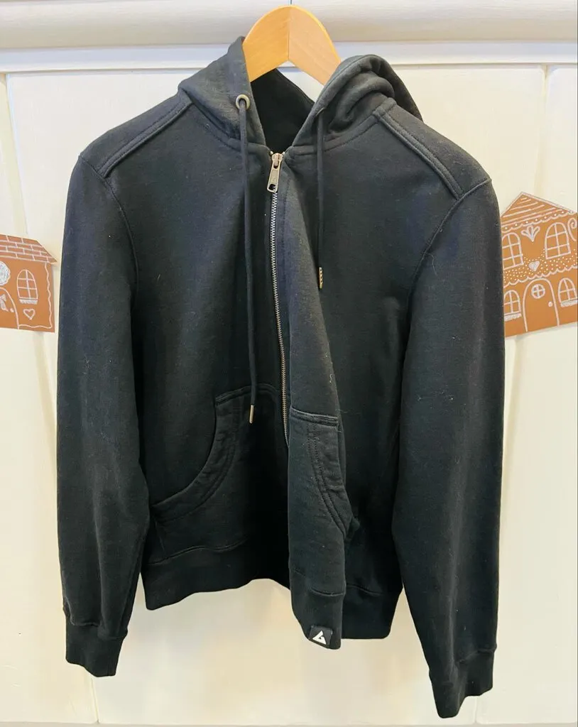 American Giant Black Classic Full Zip Hoodie - Size Medium