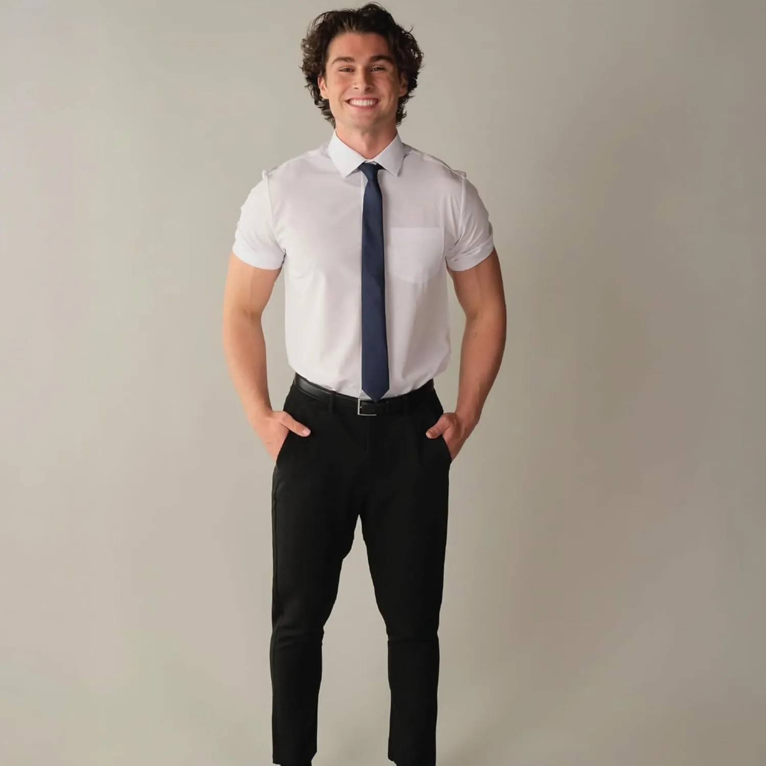 &COLLAR Slim Fit/Athletic Fit Short Sleeve Performance Men's Dress Shirt