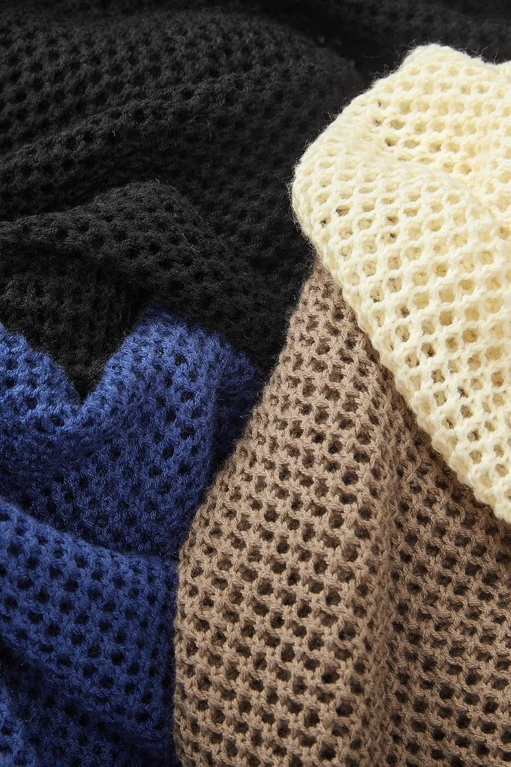 Arach&Cloz 2025 Womens Crochet Tops Wool Blended Sweaters Lightweight Long Sleeve Crew Neck Spring Fashion Knit Outfits