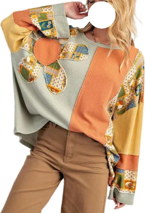 Argeousgor Women Oversized Graphic Sweatshirt Y2k Drop Shoulder Crewneck Long Sleeve Shirt Tops Vintage Sweater Jacket