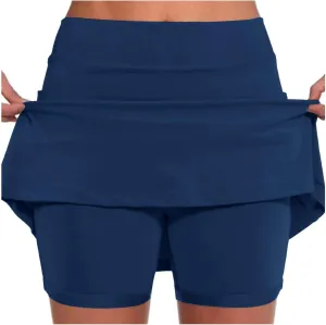 Athletic Skorts for Woman Tummy Control Tennis Elastic Hight Waist Skirt Casual Sport Plus Size Shorts with Pockets