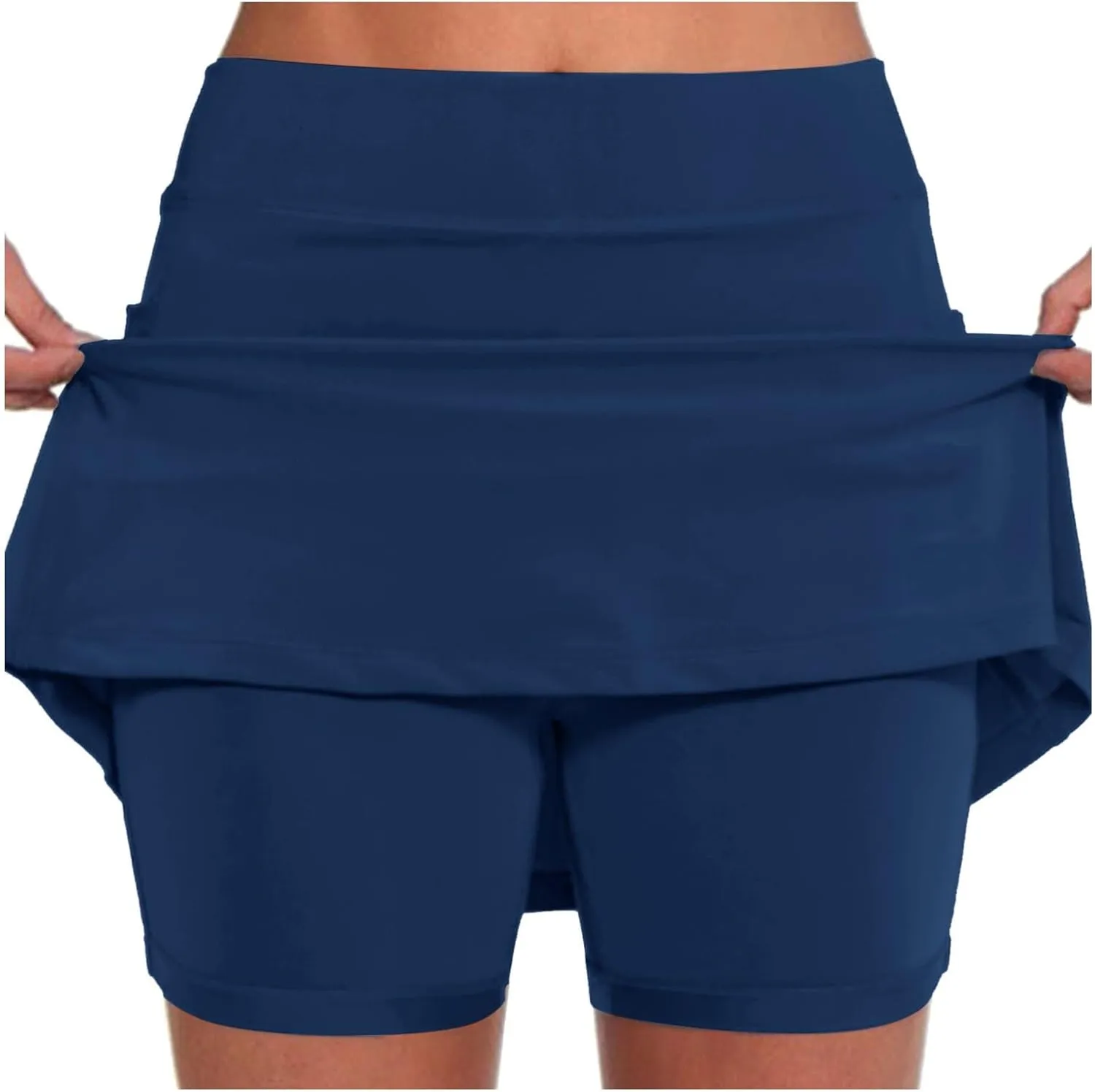 Athletic Skorts for Woman Tummy Control Tennis Elastic Hight Waist Skirt Casual Sport Plus Size Shorts with Pockets