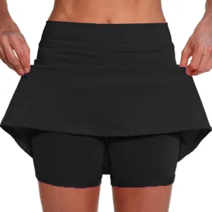Athletic Skorts for Women Cute Preppy Mini Skirt with Pockets High Waisted Tennis Skirts with Shorts Casual Yoga Skort