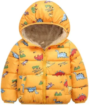 Baby Boys Girls Winter Jacket Fleece Lined Down Cotton Windproof Warm Hooded Puffer Coats
