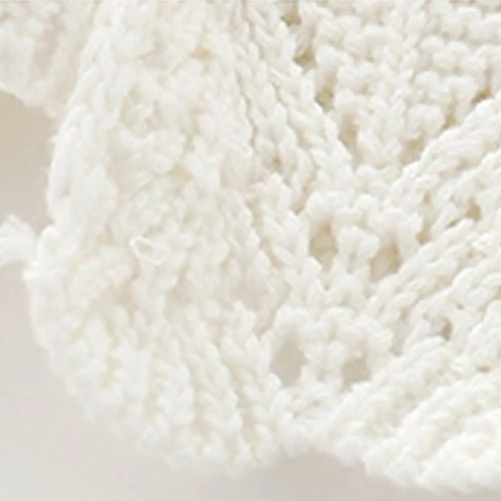 Baby Girls Knitted Cardigan Sweater Crewneck Knit Crochet Button Closure Cardigan Tops Coat Outwear for Toddler