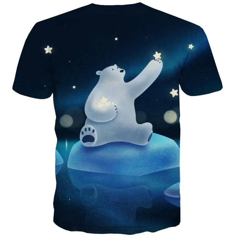 Bear T shirt Men Animal T-shirts 3d Star Tshirts Casual Lovely Funny T shirts