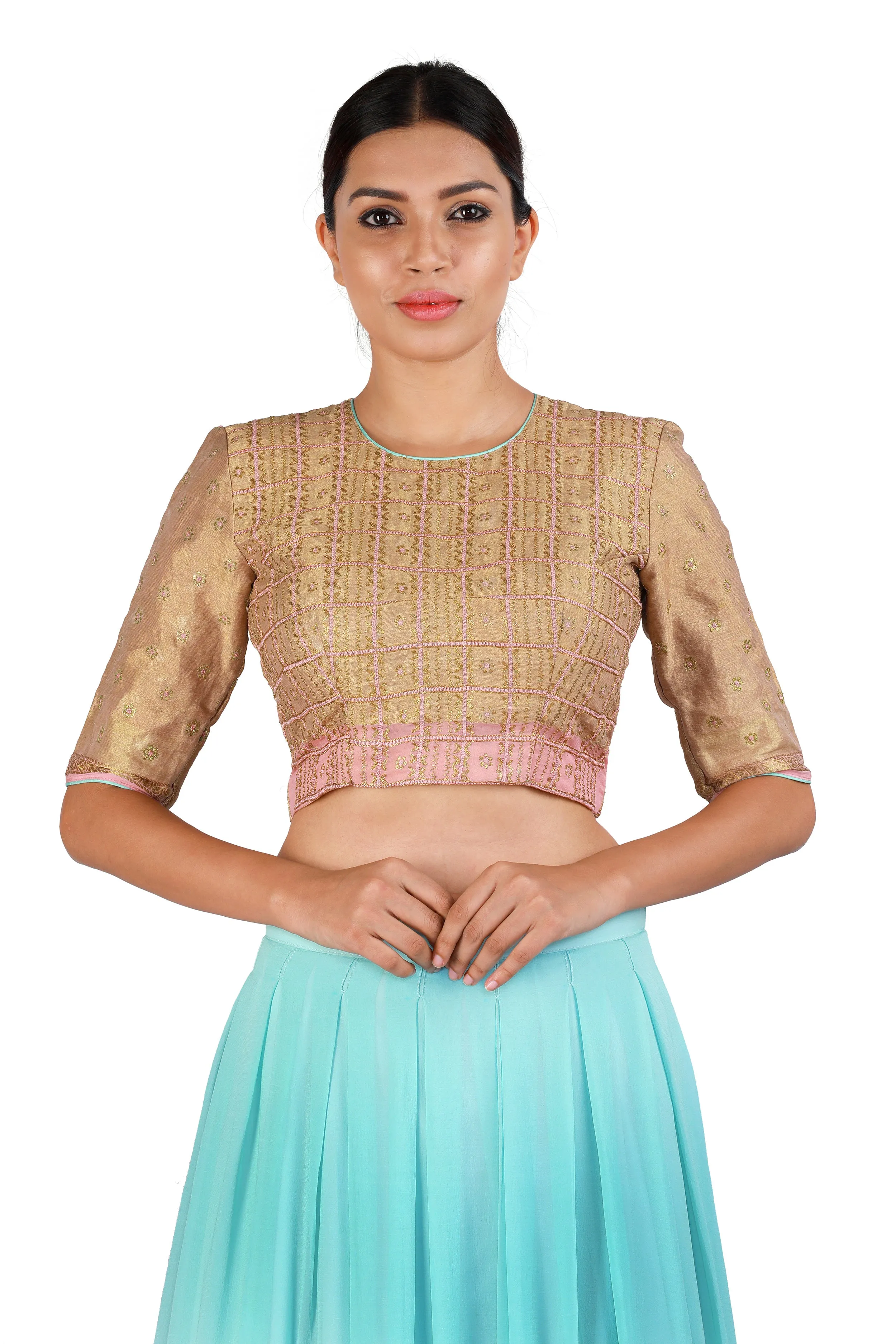 Blue and Gold Lehenga