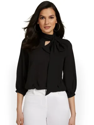 Bow-Neck Blouse