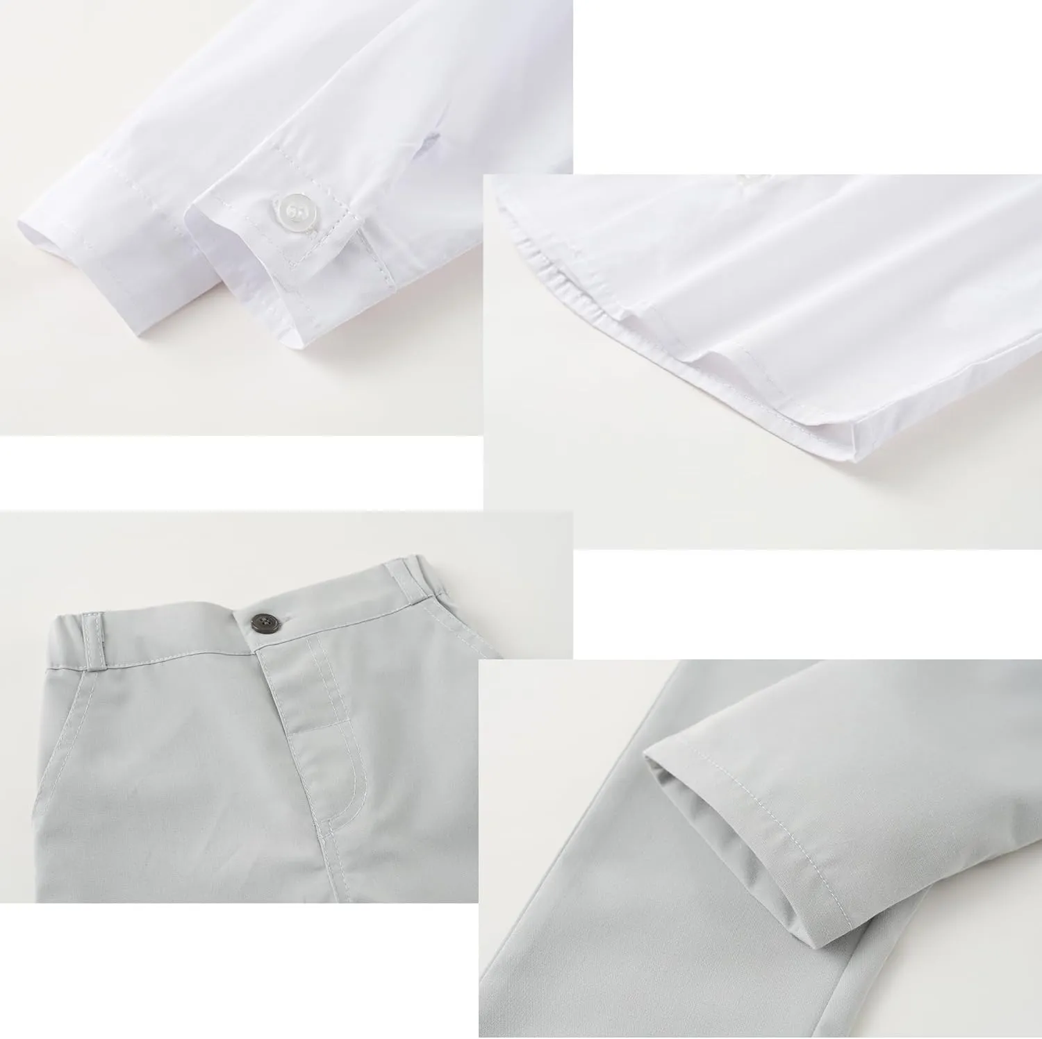 Boys 3Pcs Clothing Sets Cotton Long Sleeve Bowtie Shirts  Vest  Pants Casual Suit