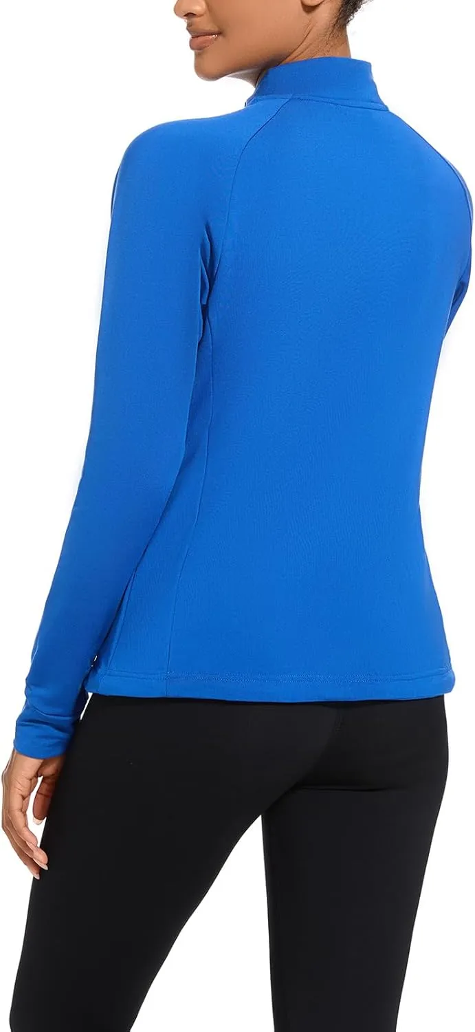 bpbtti Women's Polar Fleece Zip Up Workout Jackets with Pockets Slim Fit Cottony Soft Jacket for Running Athletic Yoga