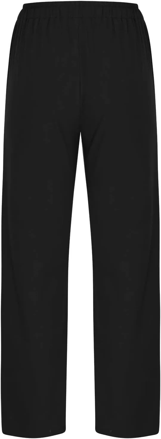 BZGTZT Linen Pants for Women Summer Casual Loose Drawstring Elastic High Waist Comfy Trousers Straight Leg Long Lounge Pant
