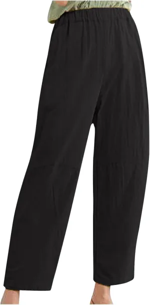 BZGTZT Plus Size Linen Pants for Women Summer Straight Wide Leg Pants Elastic High Waist Trousers Casual Comfy Palazzo Pants