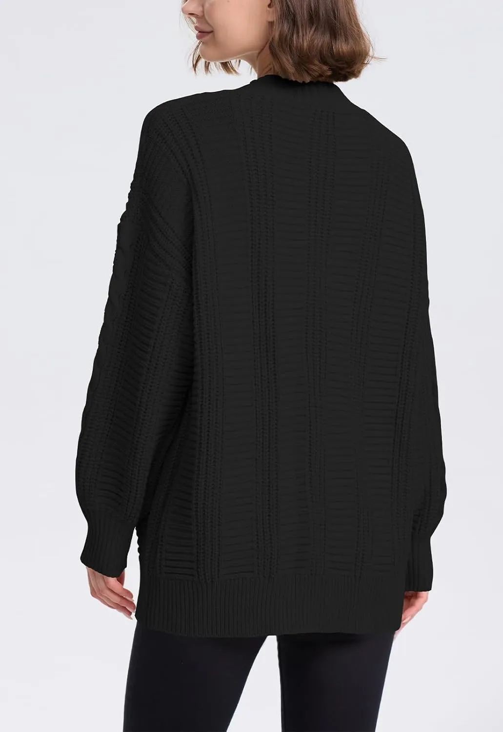 Cakulo Womens Oversized Chunky Cable Knit Cardigan Sweaters 2024 Fall Open Front Button Women Cardigans Pocket