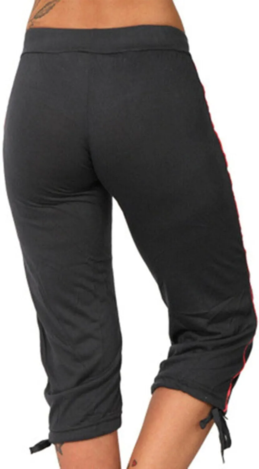 Capri Pants for Women Stretch Drawstring Low Rise Jogger Pants Comfy Soft Lounge Cropped Yoga Pants with Pockets