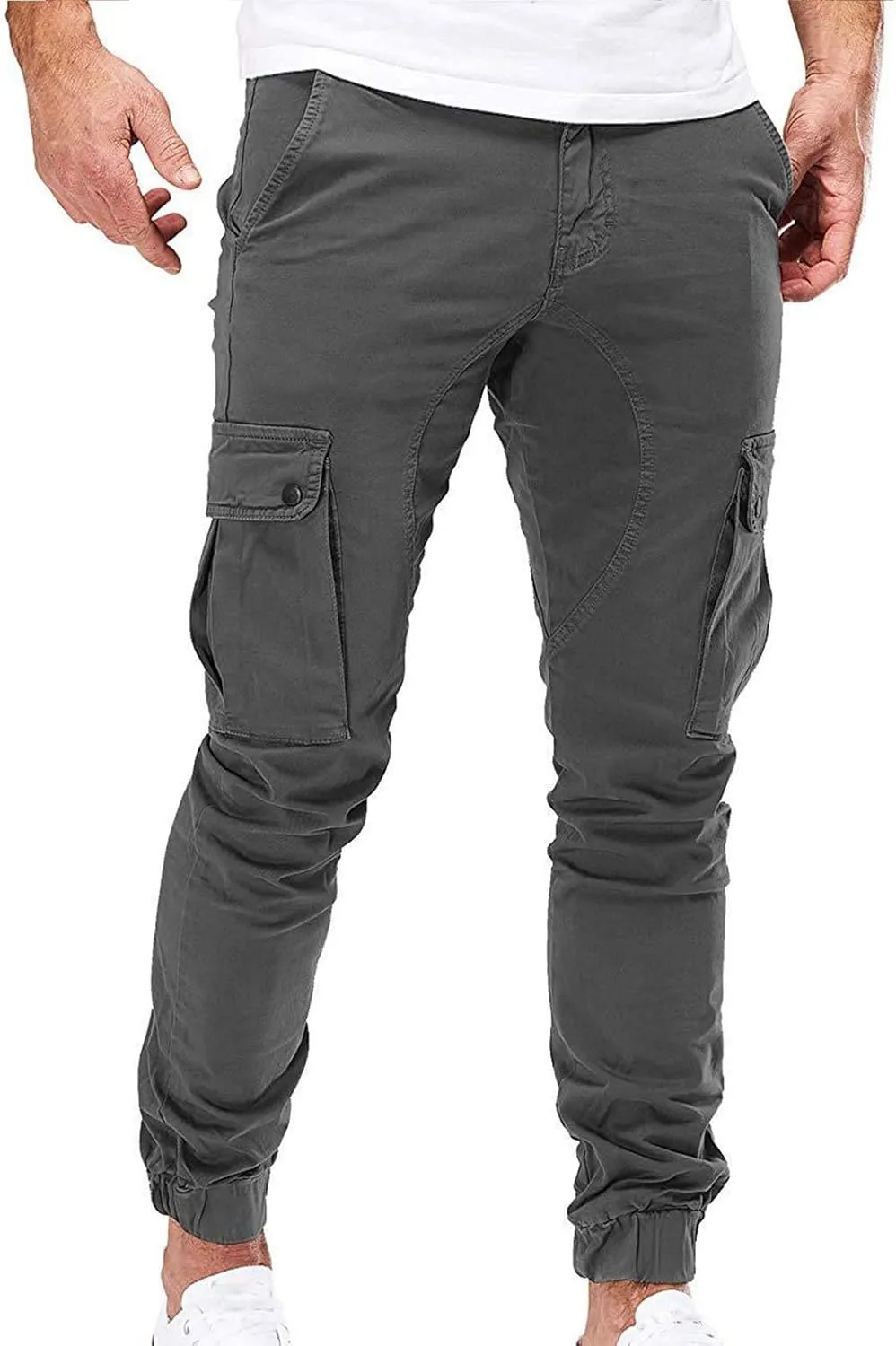 Cargo Sweatpants for Men Multi Pockets Skinny-Fit Slacks Tapered Loose Trousers Outdoor Fashion Slim Sport Pants