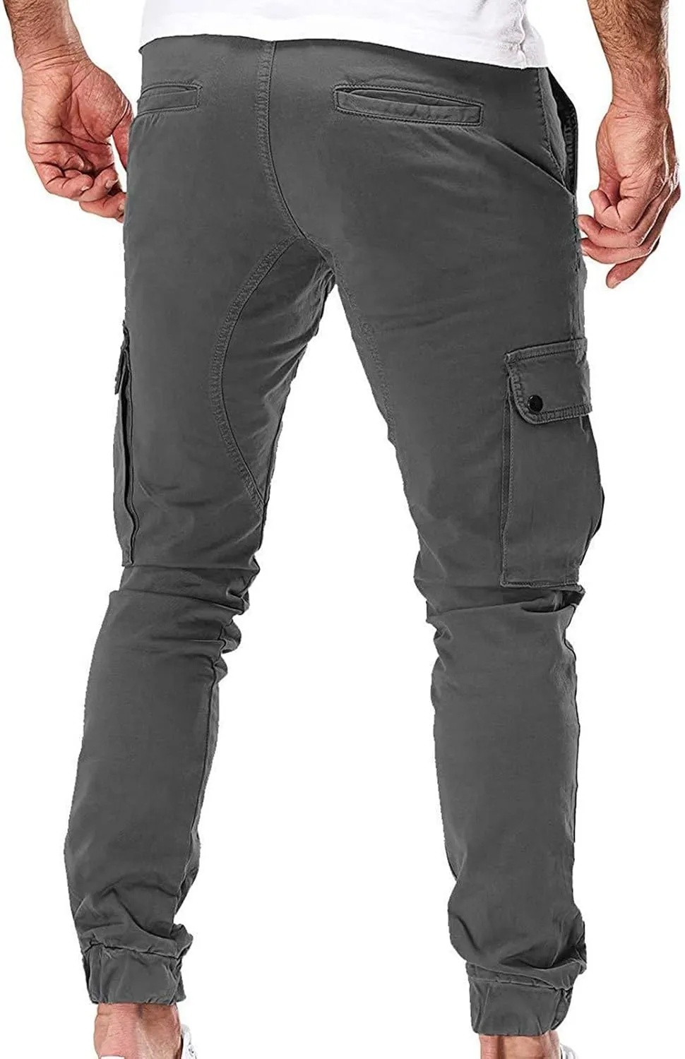Cargo Sweatpants for Men Multi Pockets Skinny-Fit Slacks Tapered Loose Trousers Outdoor Fashion Slim Sport Pants