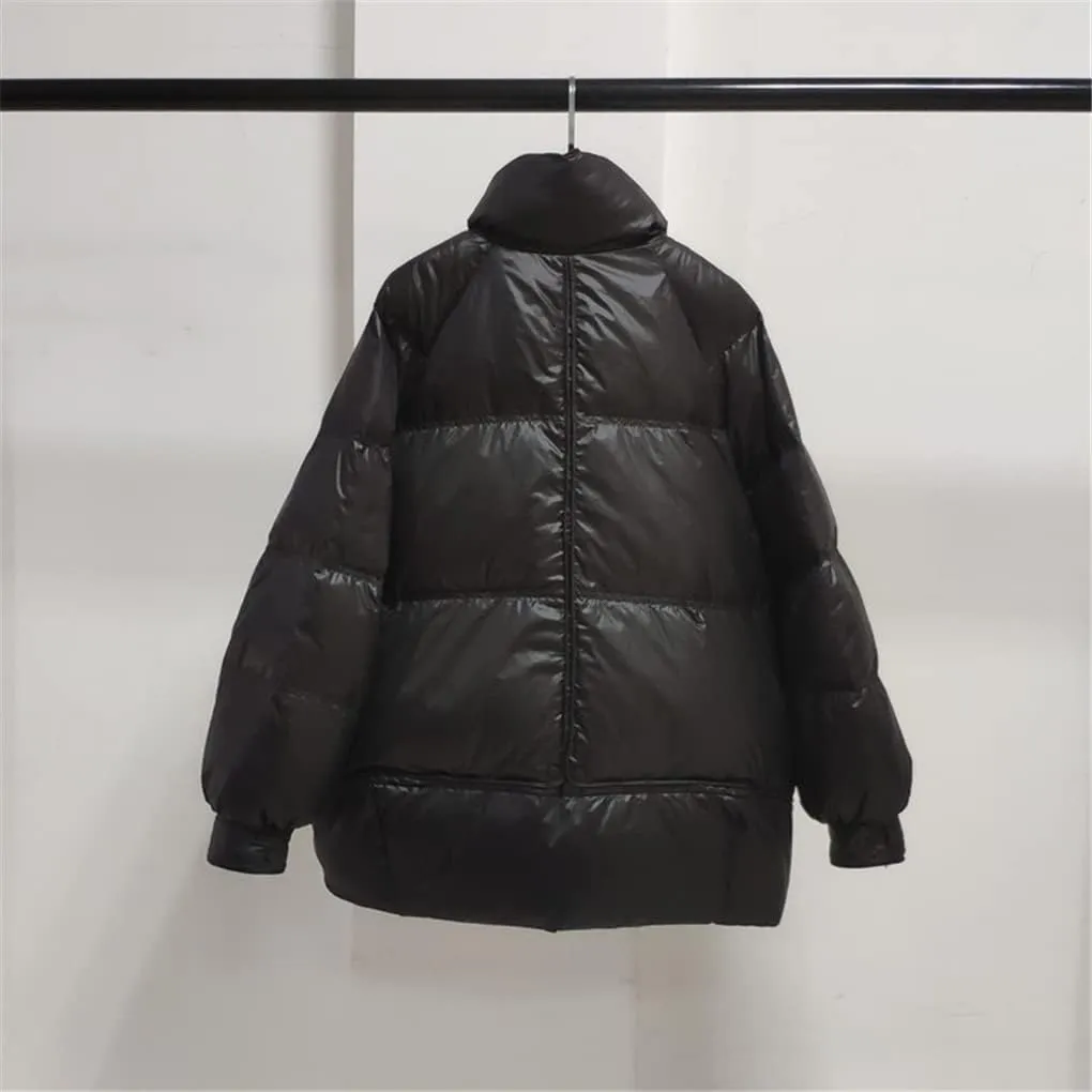 Casual Women Winter Down Jacket With Pockets Long Sleeve Cotton-Padded Coat Female Thick Loose Warm Parkas