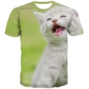 Cat T shirts Men Animal T-shirts Graphic Cartoon Tshirt Printed Lovely T-shirts 3d Hip Hop Tshirt Anime Short Sleeve Punk Rock