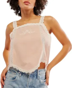 CHARTOU Women Cute Cami Tops Lace Embroidered Sleeveless Camisole Tank Shirt