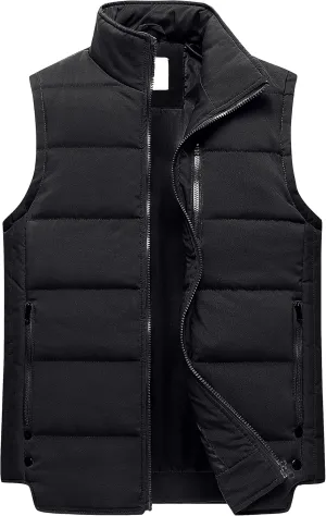 Chrisuno Women's Puffer Vest Casual Stand Collar Quilted Waistcoat Outdoor Padded Ski Vest