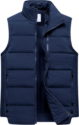 Chrisuno Women's Puffer Vest Casual Stand Collar Quilted Waistcoat Outdoor Padded Ski Vest