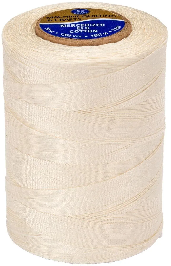 Coats & Clark 100% Cotton Sewing Thread, 1200 yd Size 50, Natural