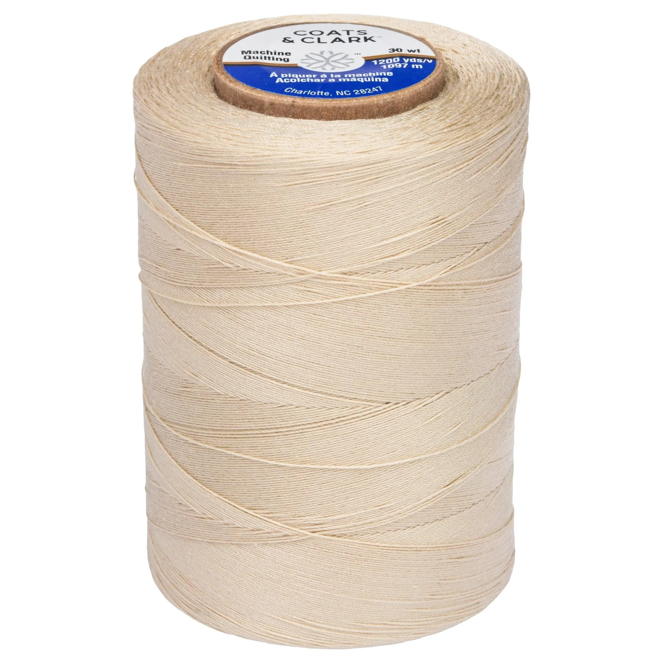 Coats & Clark 100% Cotton Sewing Thread, 1200 yd Size 50, Natural