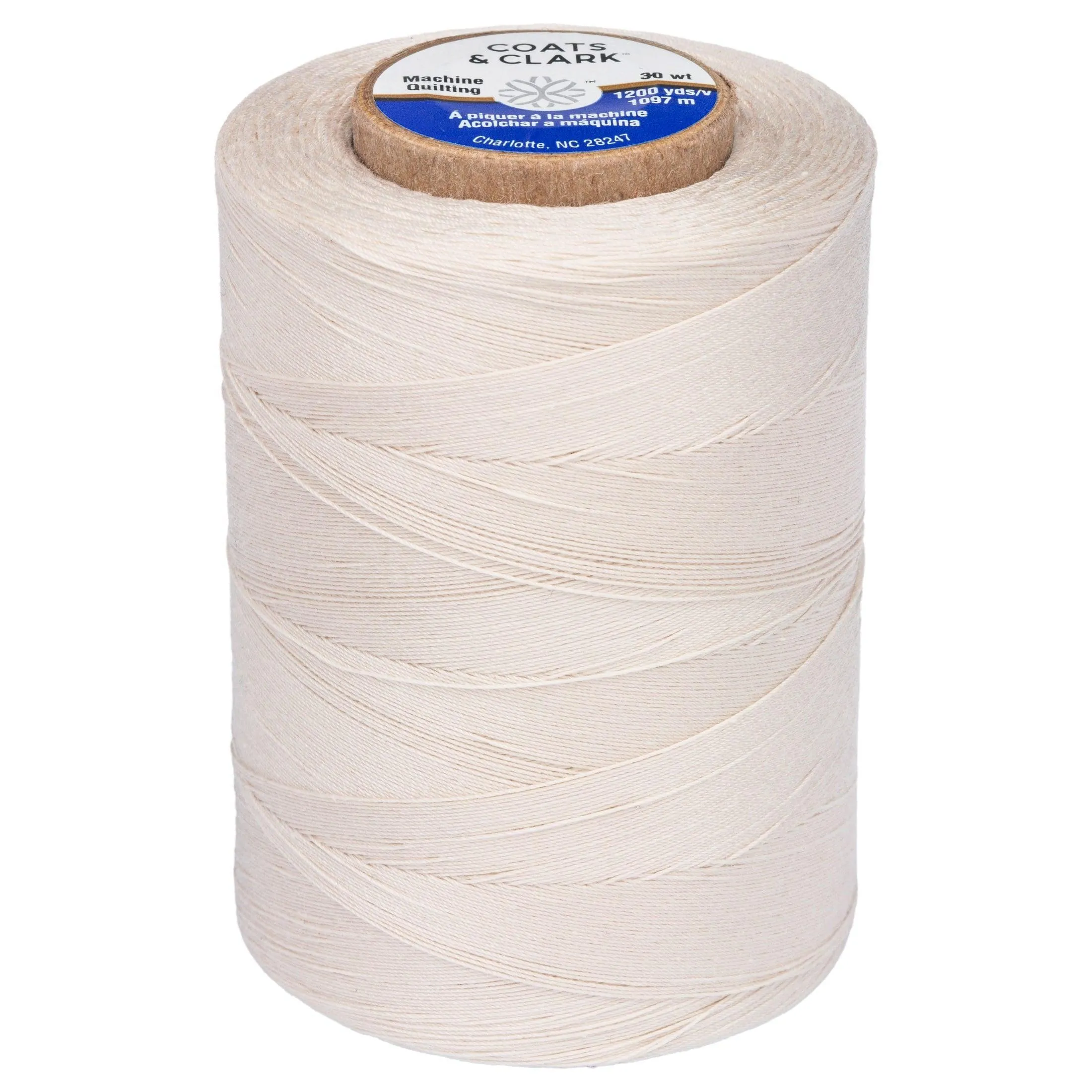 Coats & Clark 100% Cotton Sewing Thread, 1200 yd Size 50, Natural