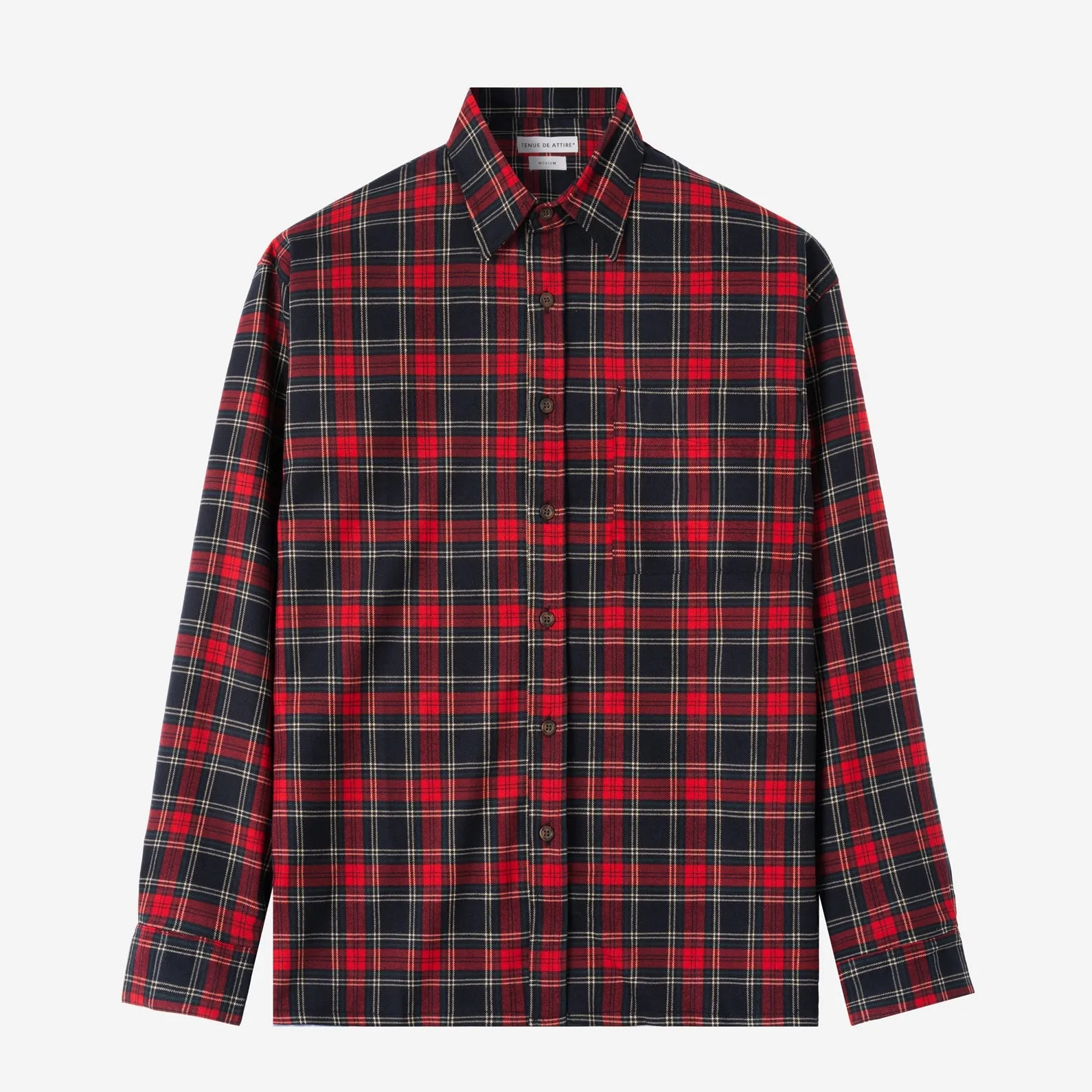 College Days Long Sleeve Plaid Shirt - Navy Red