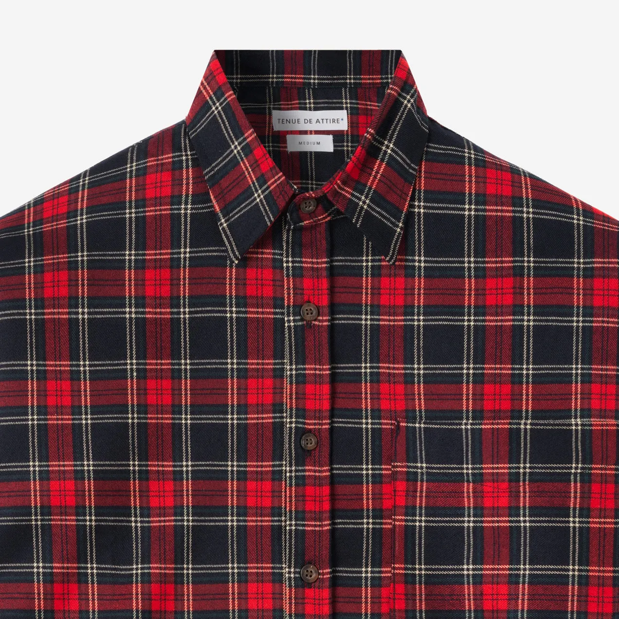 College Days Long Sleeve Plaid Shirt - Navy Red