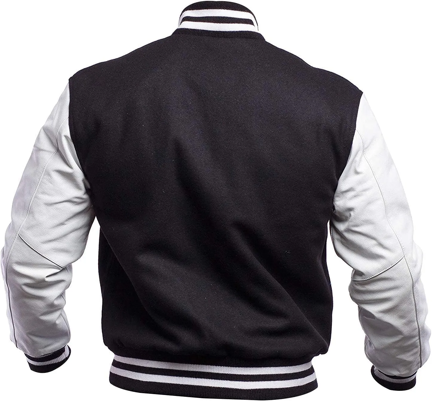 College Letterman Style Varsity Jacket  Mens/Womens High School Baseball Coat Wool   Faux Leather Sleeves