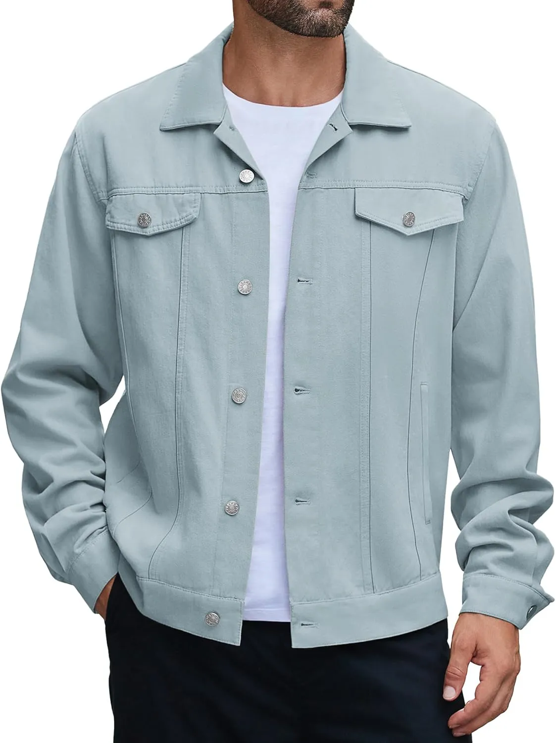 COOFANDY Men's Cotton Denim Jacket Lightweight Trucker Jackets Casual Washed Jean Jacket