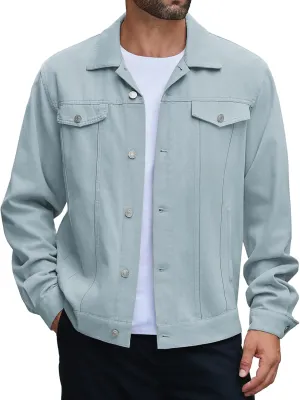 COOFANDY Men's Cotton Denim Jacket Lightweight Trucker Jackets Casual Washed Jean Jacket