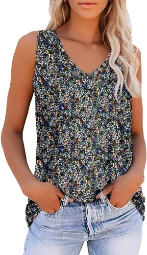 CRAZY GRID Women's Tank Tops V Neck Casual Sleeveless Tops for Women 2025 Basic Trendy Tank Oversized Summer Blouses S-3XL