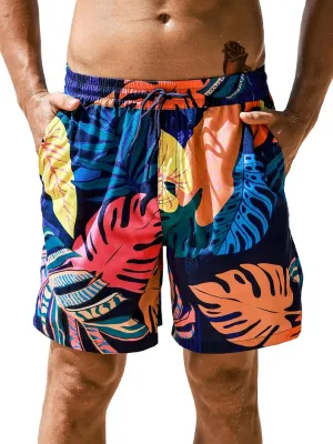 CUPSHE 6.5 Inch Men's Swim Trunks Board Shorts Mens Bathing Suits Swim Shorts with Drawstring, Side and Back Pockets