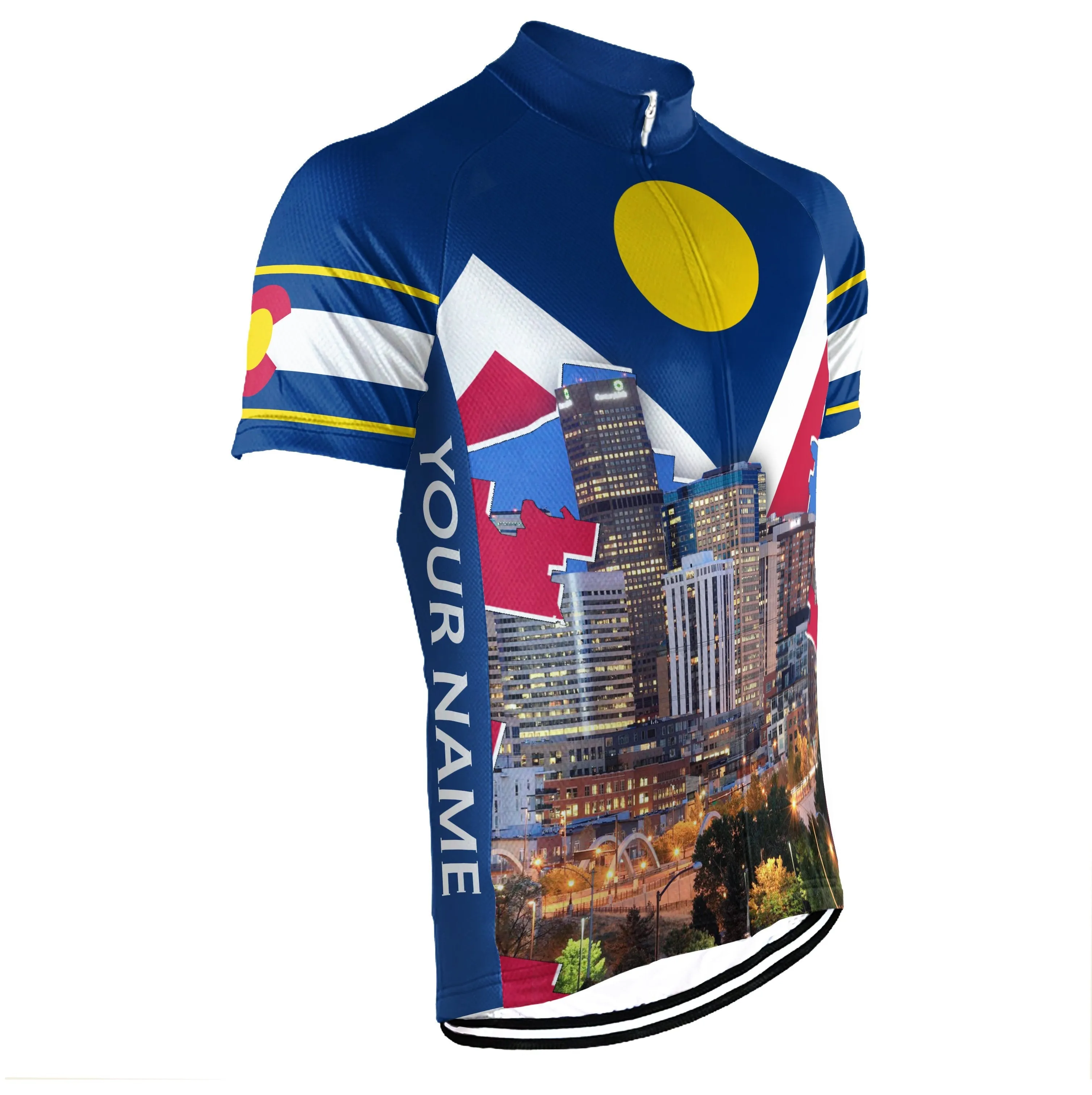 Customized Denver Winter Thermal Fleece Short Sleeve Cycling Jersey for Men