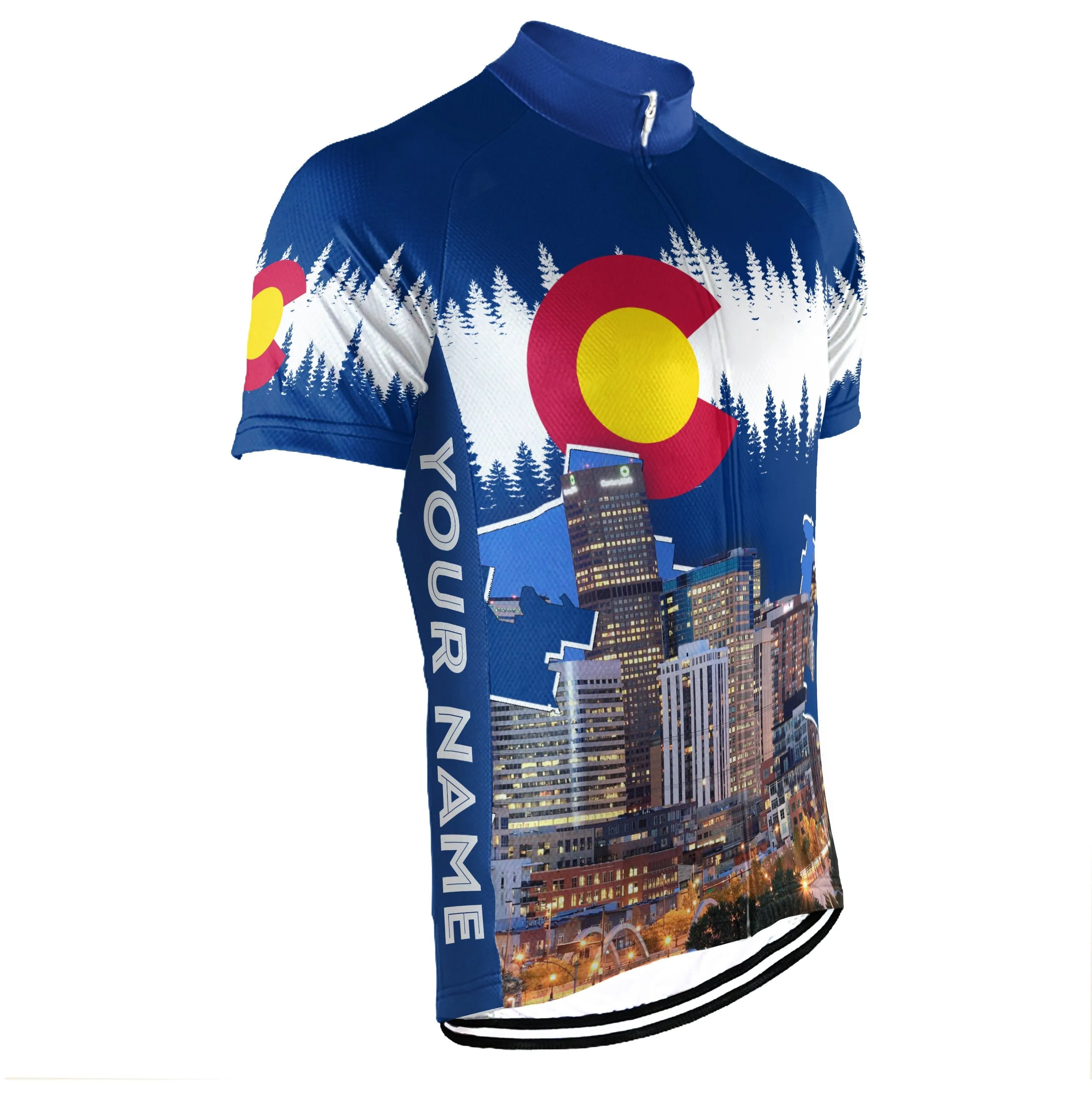 Customized Denver Winter Thermal Fleece Short Sleeve Cycling Jersey for Men