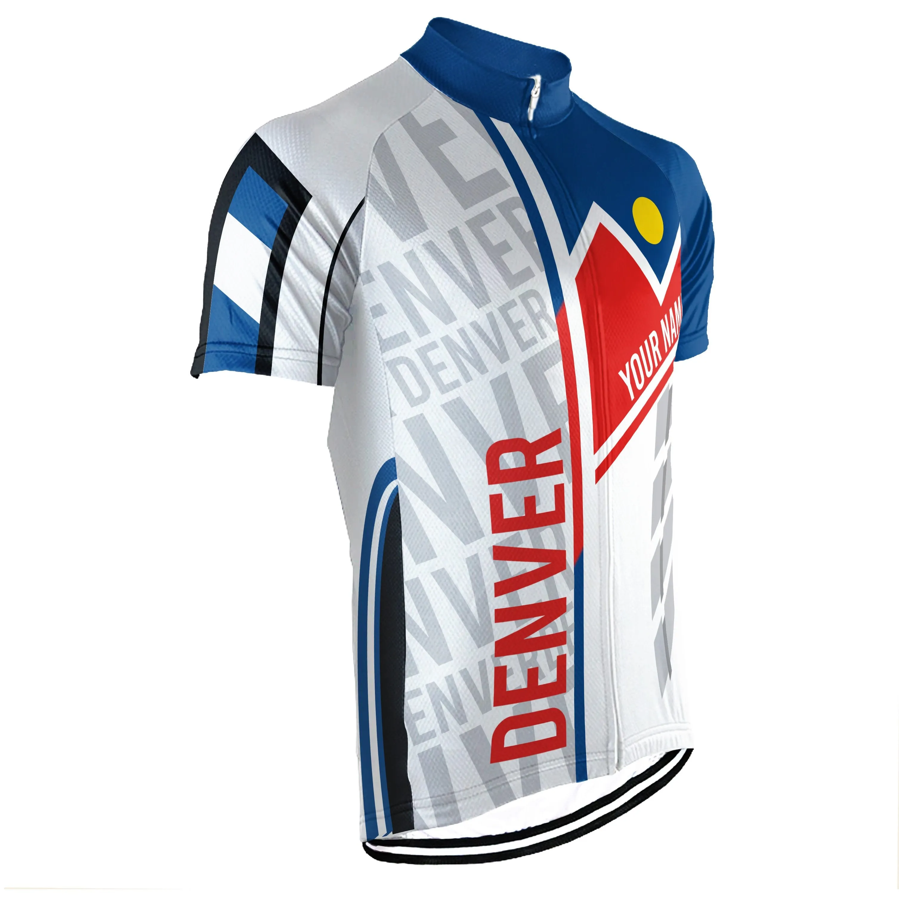 Customized Denver Winter Thermal Fleece Short Sleeve Cycling Jersey for Men