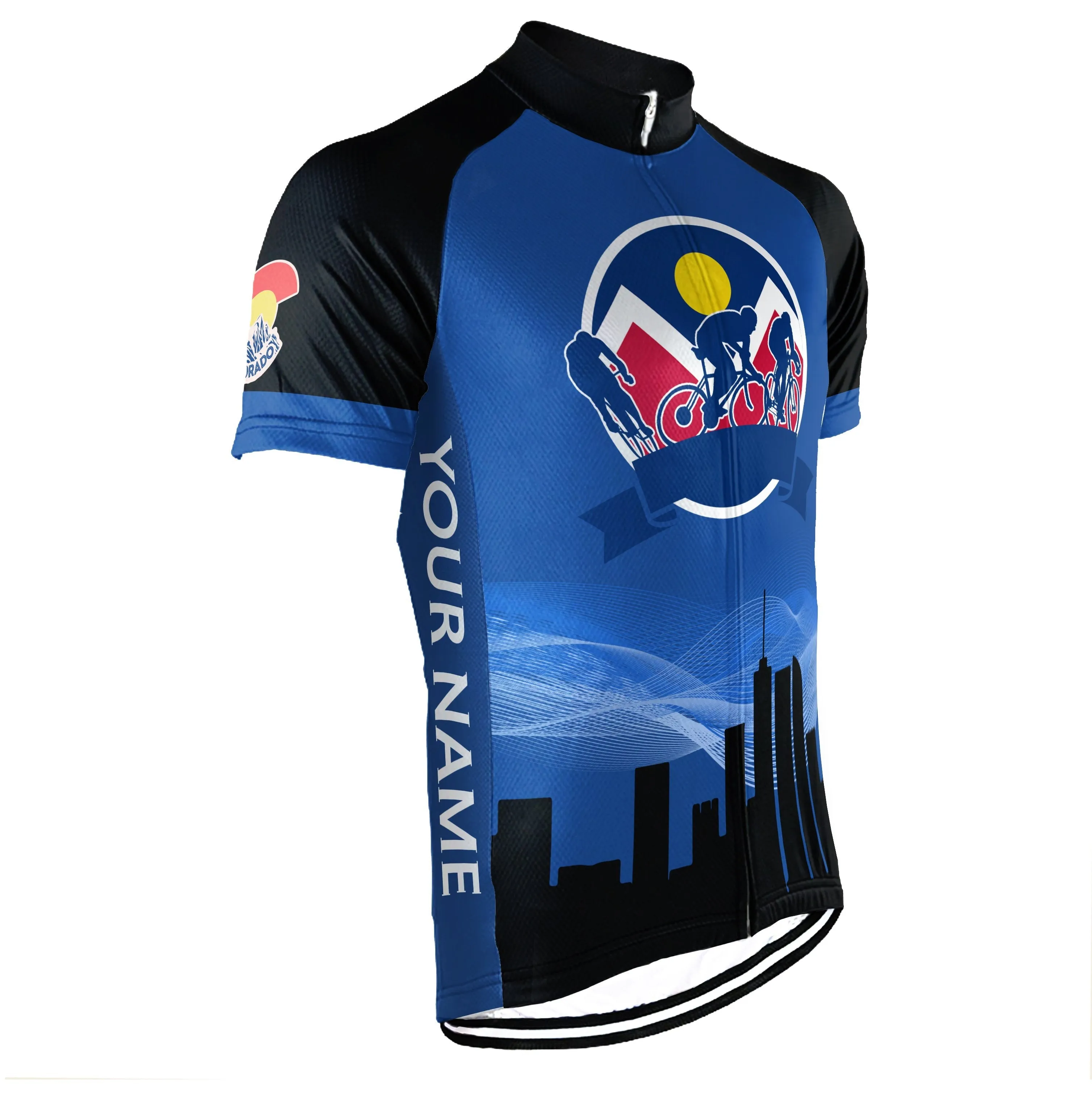Customized Denver Winter Thermal Fleece Short Sleeve Cycling Jersey for Men