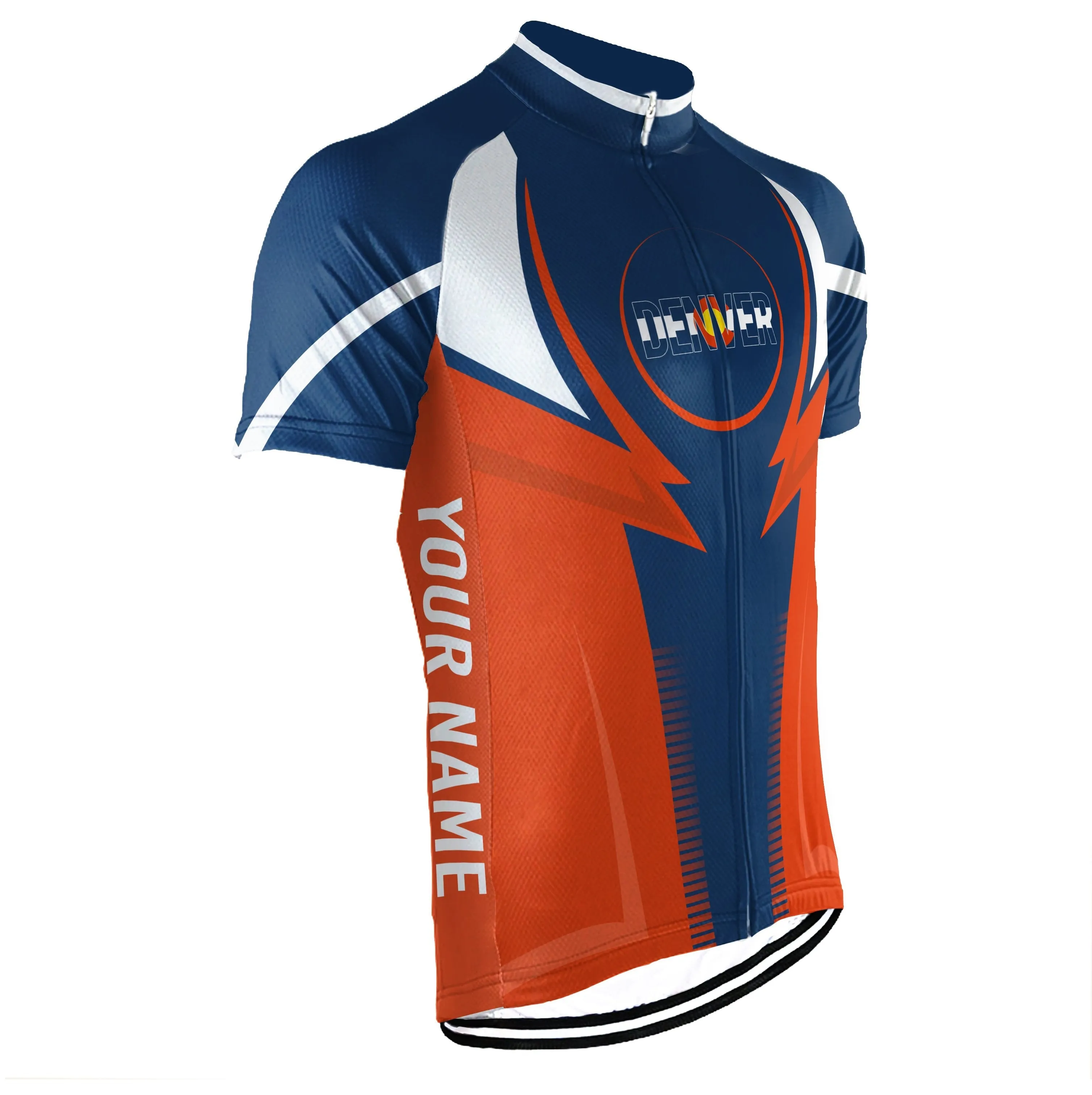Customized Denver Winter Thermal Fleece Short Sleeve Cycling Jersey for Men