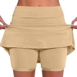 DDAPJ pyju Skorts for Women Plus Size High Waist Yoga Shorts Dressy Casual Athletic Tennis Mini Skater Skirt Basic Skort