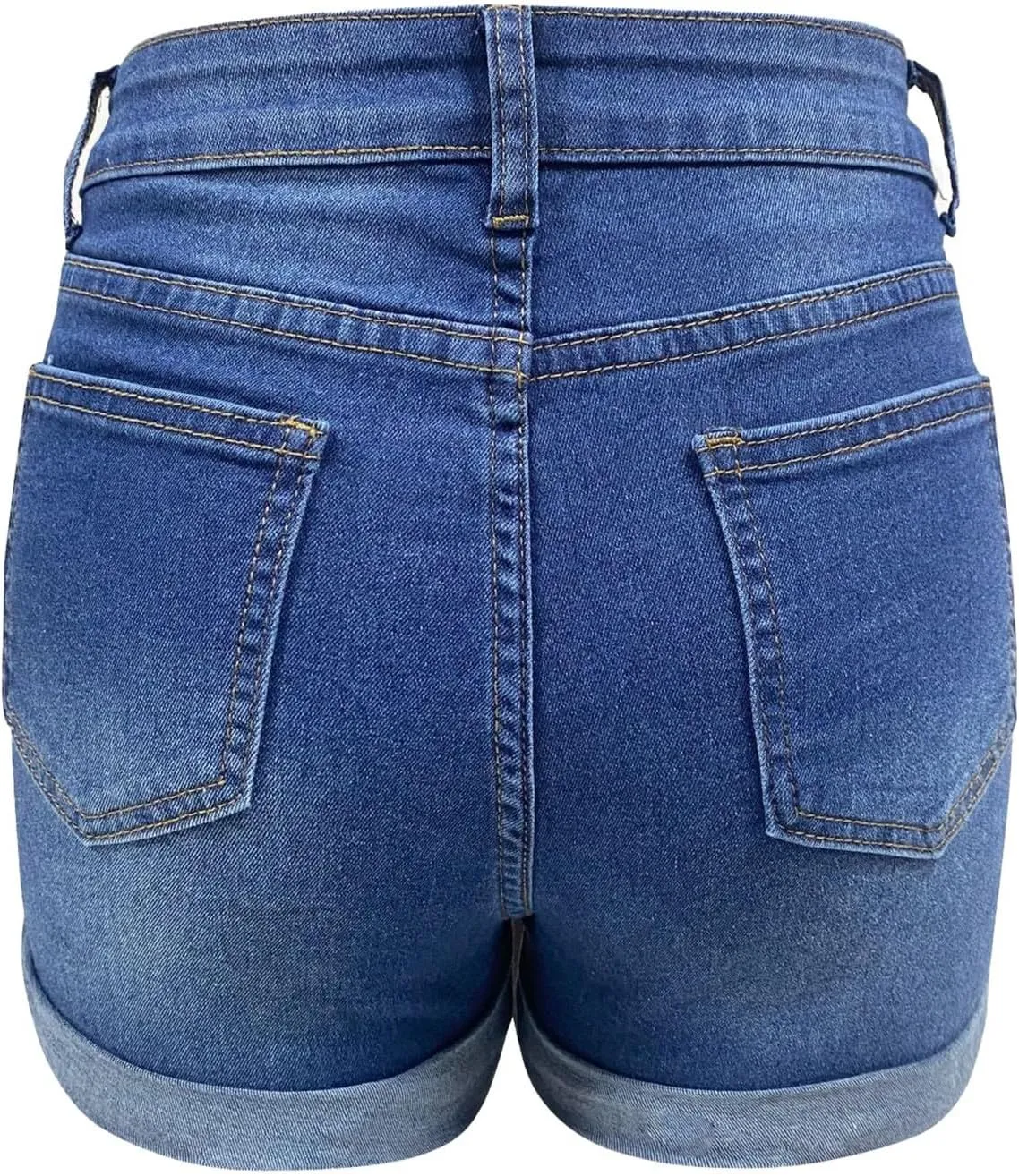 Denim Tight Shorts for Women Casual Sexy Slim Fit Ripped Hot Pants Summer Fashion Comfy Mid Waisted Shorts with Pockets