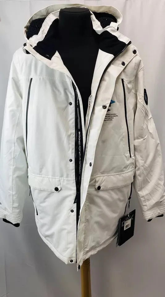 DLX Harris White Padded Sherpa Fleece Lined Men’s Ski Jacket Size M, See Details