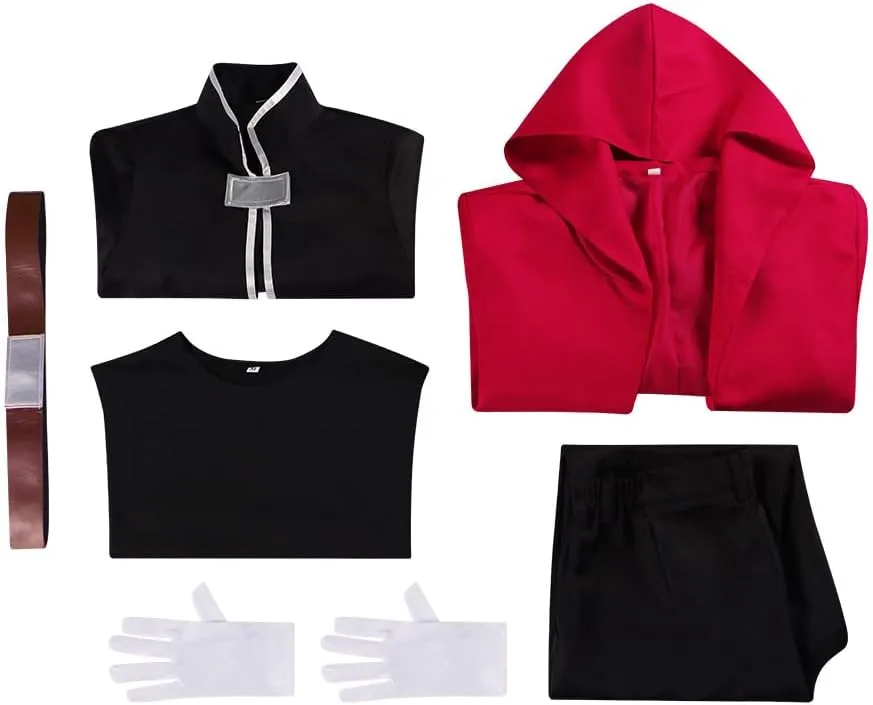 Edward Elric Cosplay Costume Halloween Red Cloak with Wig