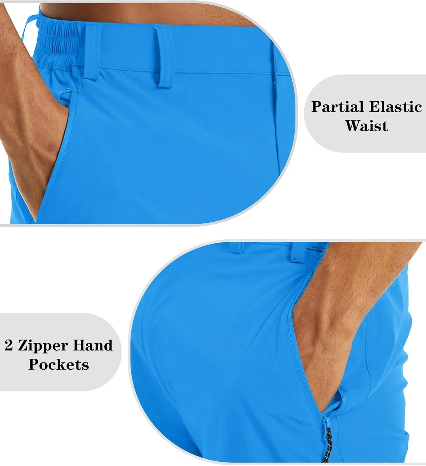 EKLENTSON Men's Workout Shorts Quick Dry Gym Hiking Shorts Zipper Pockets Lightweight Athletic 3/4 Capri Pants for Men